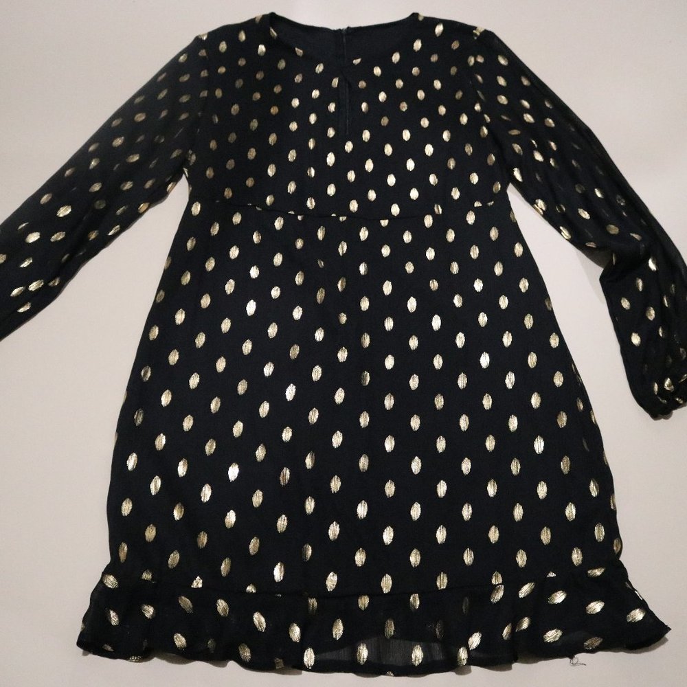Shein Gold Polka Dotted Dress